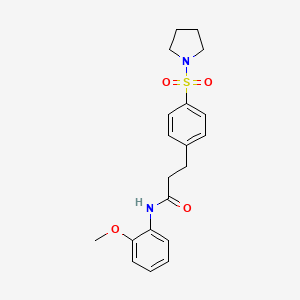 N-(2-methoxyphenyl)-3-[4-(1-pyrrolidinylsulfonyl)phenyl]propanamide