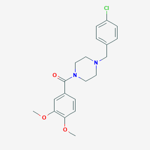 molecular formula C20H23ClN2O3 B444970 [4-(4-Chloro-benzyl)-piperazin-1-yl]-(3,4-dimethoxy-phenyl)-methanone 