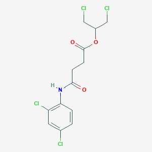 molecular formula C13H13Cl4NO3 B444982 2-Chloro-1-(chloromethyl)ethyl 4-(2,4-dichloroanilino)-4-oxobutanoate 
