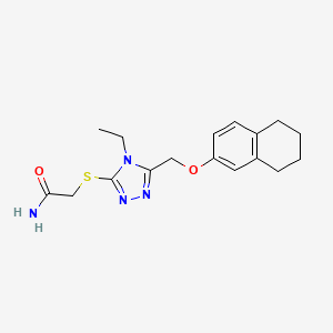 molecular formula C17H22N4O2S B4449847 2-({4-ethyl-5-[(5,6,7,8-tetrahydro-2-naphthalenyloxy)methyl]-4H-1,2,4-triazol-3-yl}thio)acetamide 