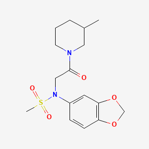 N-1,3-benzodioxol-5-yl-N-[2-(3-methyl-1-piperidinyl)-2-oxoethyl]methanesulfonamide