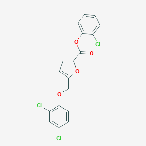 molecular formula C18H11Cl3O4 B444988 2-Chlorophenyl 5-[(2,4-dichlorophenoxy)methyl]-2-furoate 