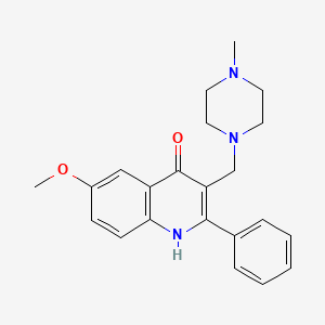 6-methoxy-3-[(4-methyl-1-piperazinyl)methyl]-2-phenyl-4-quinolinol