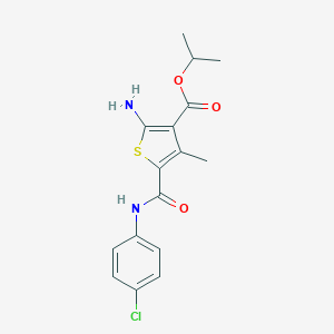 molecular formula C16H17ClN2O3S B444992 Propan-2-yl 2-amino-5-[(4-chlorophenyl)carbamoyl]-4-methylthiophene-3-carboxylate CAS No. 350997-00-1