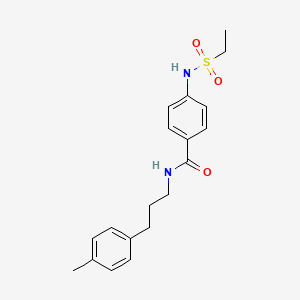 molecular formula C19H24N2O3S B4449925 4-[(ethylsulfonyl)amino]-N-[3-(4-methylphenyl)propyl]benzamide 