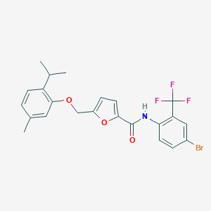 molecular formula C23H21BrF3NO3 B444997 N-[4-bromo-2-(trifluoromethyl)phenyl]-5-[(2-isopropyl-5-methylphenoxy)methyl]-2-furamide 