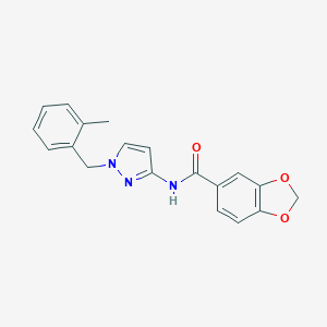 molecular formula C19H17N3O3 B444999 N-[1-(2-methylbenzyl)-1H-pyrazol-3-yl]-1,3-benzodioxole-5-carboxamide 
