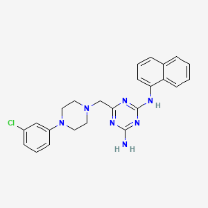 6-{[4-(3-chlorophenyl)piperazin-1-yl]methyl}-N-(naphthalen-1-yl)-1,3,5-triazine-2,4-diamine