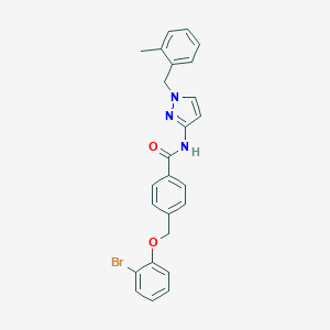 molecular formula C25H22BrN3O2 B445000 4-[(2-bromophenoxy)methyl]-N-[1-(2-methylbenzyl)-1H-pyrazol-3-yl]benzamide 