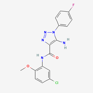 molecular formula C16H13ClFN5O2 B4450000 5-amino-N-(5-chloro-2-methoxyphenyl)-1-(4-fluorophenyl)-1H-1,2,3-triazole-4-carboxamide 