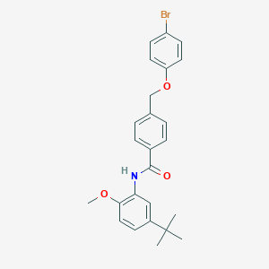 molecular formula C25H26BrNO3 B445003 4-[(4-bromophenoxy)methyl]-N-(5-tert-butyl-2-methoxyphenyl)benzamide 