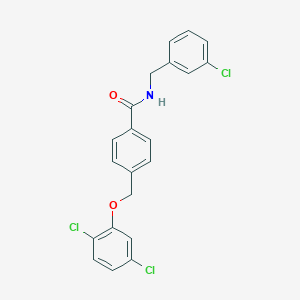 molecular formula C21H16Cl3NO2 B445004 N-(3-chlorobenzyl)-4-[(2,5-dichlorophenoxy)methyl]benzamide 