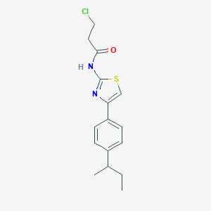 molecular formula C16H19ClN2OS B445007 N-[4-(4-sec-butylphenyl)-1,3-thiazol-2-yl]-3-chloropropanamide 