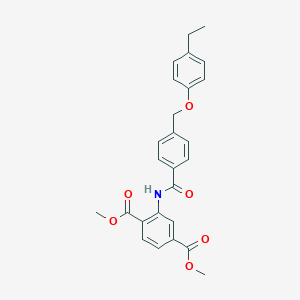 molecular formula C26H25NO6 B445009 Dimethyl 2-({4-[(4-ethylphenoxy)methyl]benzoyl}amino)terephthalate 