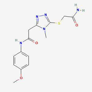 2-{5-[(2-amino-2-oxoethyl)thio]-4-methyl-4H-1,2,4-triazol-3-yl}-N-(4-methoxyphenyl)acetamide