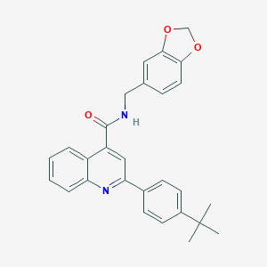 molecular formula C28H26N2O3 B445011 N-(1,3-benzodioxol-5-ylmethyl)-2-(4-tert-butylphenyl)quinoline-4-carboxamide 