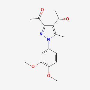 molecular formula C16H18N2O4 B4450127 1-[3-ACETYL-1-(3,4-DIMETHOXYPHENYL)-5-METHYL-1H-PYRAZOL-4-YL]ETHAN-1-ONE 