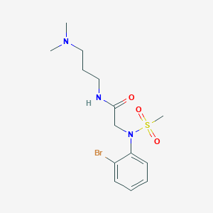 molecular formula C14H22BrN3O3S B4450135 N~2~-(2-bromophenyl)-N~1~-[3-(dimethylamino)propyl]-N~2~-(methylsulfonyl)glycinamide 