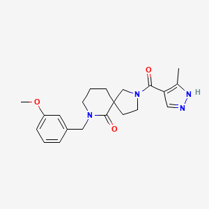 molecular formula C21H26N4O3 B4450157 7-(3-methoxybenzyl)-2-[(3-methyl-1H-pyrazol-4-yl)carbonyl]-2,7-diazaspiro[4.5]decan-6-one 