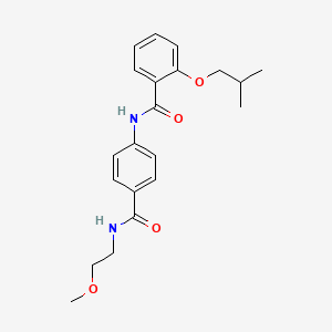 molecular formula C21H26N2O4 B4450162 2-isobutoxy-N-(4-{[(2-methoxyethyl)amino]carbonyl}phenyl)benzamide 