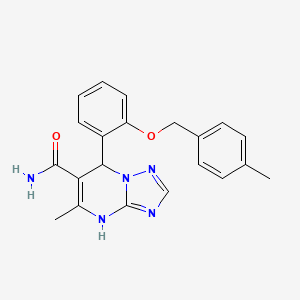 molecular formula C21H21N5O2 B4450184 5-methyl-7-{2-[(4-methylbenzyl)oxy]phenyl}-4,7-dihydro[1,2,4]triazolo[1,5-a]pyrimidine-6-carboxamide 