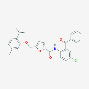 molecular formula C29H26ClNO4 B445020 N-(2-benzoyl-4-chlorophenyl)-5-[(2-isopropyl-5-methylphenoxy)methyl]-2-furamide 