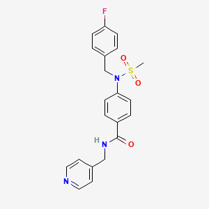 molecular formula C21H20FN3O3S B4450210 4-[(4-fluorobenzyl)(methylsulfonyl)amino]-N-(4-pyridinylmethyl)benzamide 