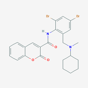 N-(2,4-dibromo-6-{[cyclohexyl(methyl)amino]methyl}phenyl)-2-oxo-2H-chromene-3-carboxamide