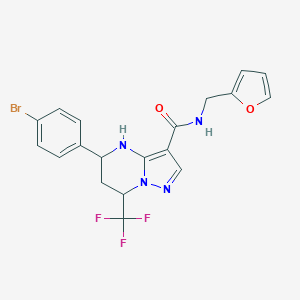 molecular formula C19H16BrF3N4O2 B445024 5-(4-bromophenyl)-N-(2-furylmethyl)-7-(trifluoromethyl)-4,5,6,7-tetrahydropyrazolo[1,5-a]pyrimidine-3-carboxamide 