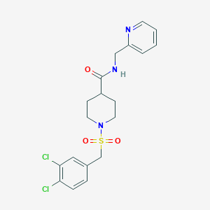 molecular formula C19H21Cl2N3O3S B4450254 1-[(3,4-dichlorobenzyl)sulfonyl]-N-(2-pyridinylmethyl)-4-piperidinecarboxamide 