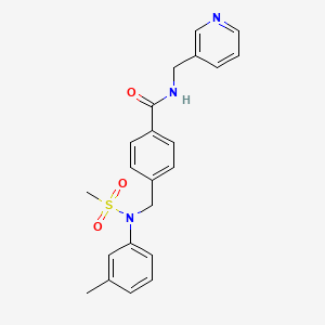 molecular formula C22H23N3O3S B4450268 4-{[(3-methylphenyl)(methylsulfonyl)amino]methyl}-N-(3-pyridinylmethyl)benzamide 