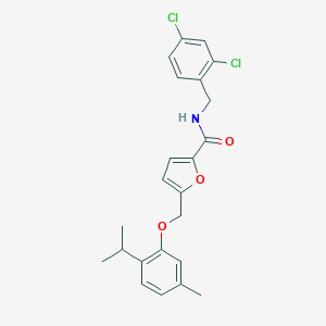 molecular formula C23H23Cl2NO3 B445031 N-(2,4-dichlorobenzyl)-5-[(2-isopropyl-5-methylphenoxy)methyl]-2-furamide 