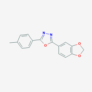 molecular formula C16H12N2O3 B445033 2-(1,3-Benzodioxol-5-yl)-5-(4-methylphenyl)-1,3,4-oxadiazole 