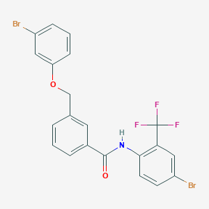molecular formula C21H14Br2F3NO2 B445035 3-[(3-bromophenoxy)methyl]-N-[4-bromo-2-(trifluoromethyl)phenyl]benzamide 