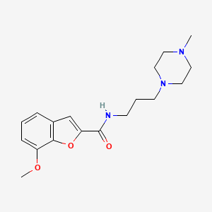 molecular formula C18H25N3O3 B4450361 7-methoxy-N-[3-(4-methyl-1-piperazinyl)propyl]-1-benzofuran-2-carboxamide 