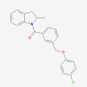 molecular formula C23H20ClNO2 B445038 1-{3-[(4-Chlorophenoxy)methyl]benzoyl}-2-methylindoline 