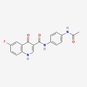 molecular formula C18H14FN3O3 B4450391 N-[4-(acetylamino)phenyl]-6-fluoro-4-hydroxy-3-quinolinecarboxamide 