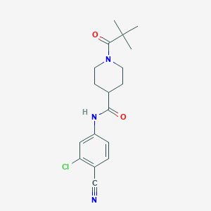 N-(3-chloro-4-cyanophenyl)-1-(2,2-dimethylpropanoyl)-4-piperidinecarboxamide