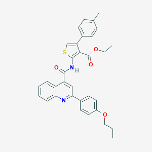 Ethyl 4-(4-methylphenyl)-2-({[2-(4-propoxyphenyl)quinolin-4-yl]carbonyl}amino)thiophene-3-carboxylate