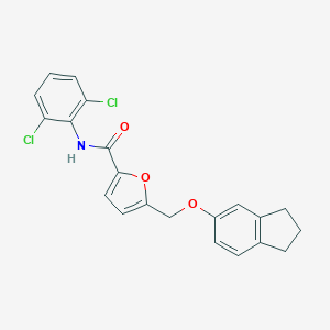 molecular formula C21H17Cl2NO3 B445043 N-(2,6-dichlorophenyl)-5-[(2,3-dihydro-1H-inden-5-yloxy)methyl]-2-furamide 