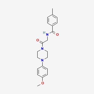 molecular formula C21H25N3O3 B4450434 N-{2-[4-(4-methoxyphenyl)-1-piperazinyl]-2-oxoethyl}-4-methylbenzamide 