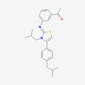 molecular formula C25H30N2OS B445046 1-{3-[(3-isobutyl-4-(4-isobutylphenyl)-1,3-thiazol-2(3H)-ylidene)amino]phenyl}ethanone 