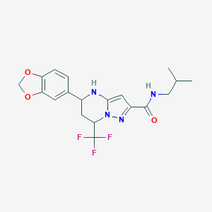 molecular formula C19H21F3N4O3 B445047 5-(1,3-benzodioxol-5-yl)-N-isobutyl-7-(trifluoromethyl)-4,5,6,7-tetrahydropyrazolo[1,5-a]pyrimidine-2-carboxamide 