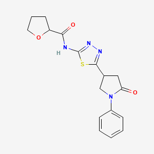 N-[5-(5-oxo-1-phenyl-3-pyrrolidinyl)-1,3,4-thiadiazol-2-yl]tetrahydro-2-furancarboxamide