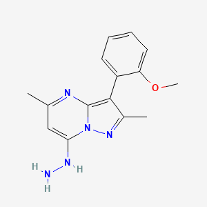 molecular formula C15H17N5O B4450490 7-hydrazino-3-(2-methoxyphenyl)-2,5-dimethylpyrazolo[1,5-a]pyrimidine 