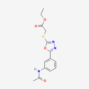 ethyl ({5-[3-(acetylamino)phenyl]-1,3,4-oxadiazol-2-yl}thio)acetate