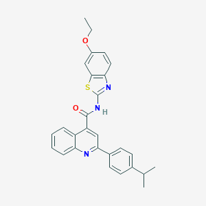 molecular formula C28H25N3O2S B445050 N-(6-ethoxy-1,3-benzothiazol-2-yl)-2-(4-isopropylphenyl)quinoline-4-carboxamide 