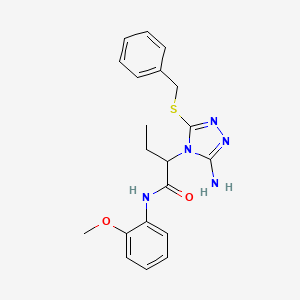 2-[3-amino-5-(benzylthio)-4H-1,2,4-triazol-4-yl]-N-(2-methoxyphenyl)butanamide