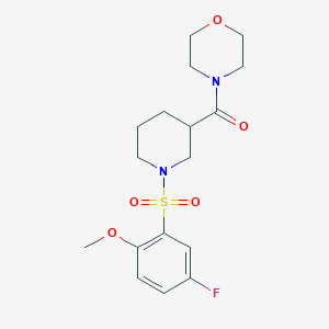 molecular formula C17H23FN2O5S B4450555 4-({1-[(5-fluoro-2-methoxyphenyl)sulfonyl]-3-piperidinyl}carbonyl)morpholine 