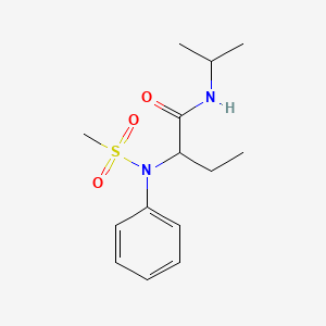 molecular formula C14H22N2O3S B4450559 N-isopropyl-2-[(methylsulfonyl)(phenyl)amino]butanamide 